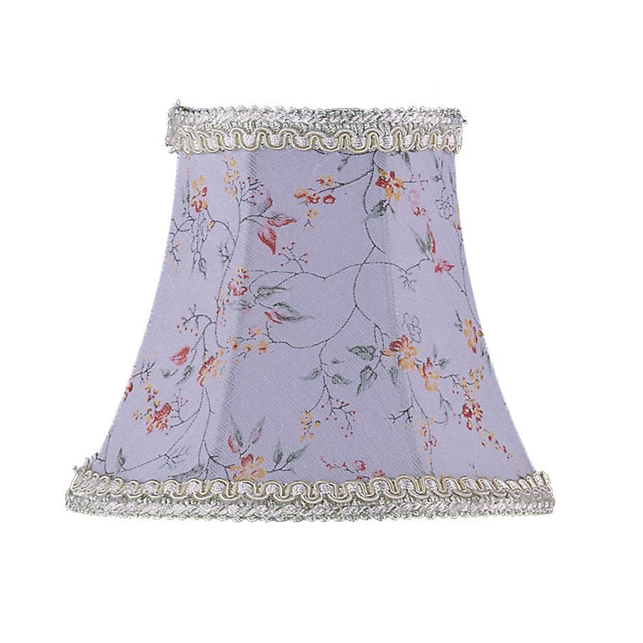 Livex Lighting S274 Chandelier Shade Sky Blue Floral Print Bell Clip Shade with Fancy Trim